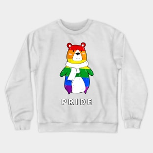 Pride Bear Wearing a Scarf Crewneck Sweatshirt